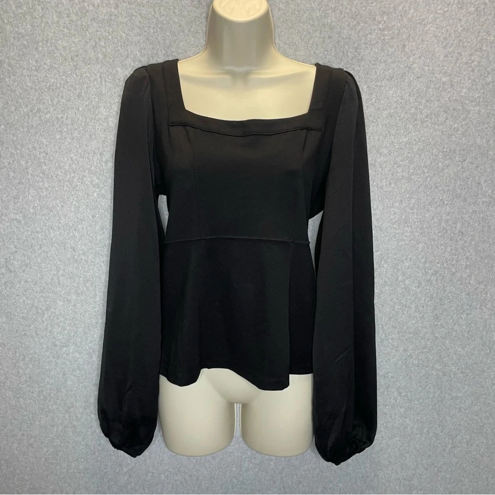 Anthropologie Milkmaid Renaissance Square Neck Balloon Illusion Sleeve Top